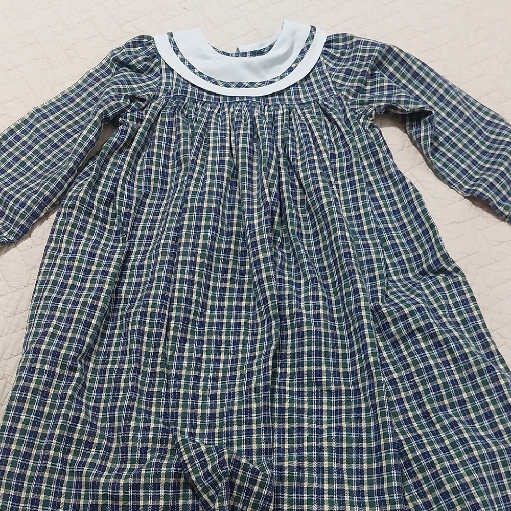 Kelly's Kids Blue and Green Plaid Nightgown